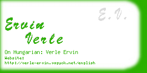 ervin verle business card